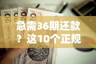 急需36期还款?这10个正规贷款平台值得考虑 急需36期还款?这10个正规贷款平台值得考虑