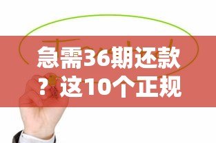 急需36期还款?这10个正规贷款平台值得考虑 急需36期还款?这10个正规贷款平台值得考虑