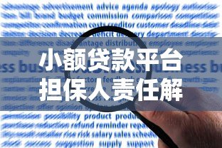 小额贷款平台担保人责任解析与风险规避指南 小额贷款平台担保人责任解析与风险规避指南