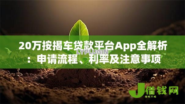20万按揭车贷款平台App全解析：申请流程、利率及注意事项