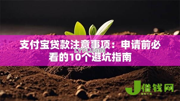 支付宝贷款注意事项:申请前必看的10个避坑指南 支付宝贷款注意事项:申请前必看的10个避坑指南