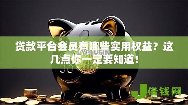 贷款平台会员有哪些实用权益？这几点你一定要知道！