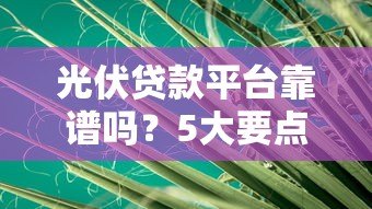 光伏贷款平台靠谱吗？5大要点教你避坑省钱