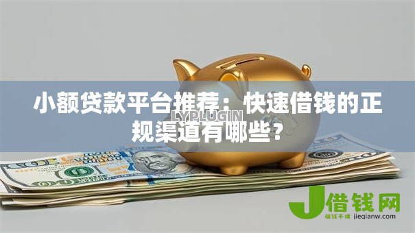 小额贷款平台推荐：快速借钱的正规渠道有哪些？