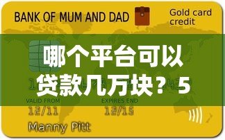 哪个平台可以贷款几万块?5大正规渠道推荐及申请攻略 哪个平台可以贷款几万块?5大正规渠道推荐及申请攻略