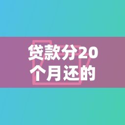 贷款分20个月还的平台有哪些?低息分期方案解析 贷款分20个月还的平台有哪些?低息分期方案解析