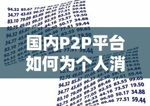 国内P2P平台如何为个人消费贷款提供资金解决方案
