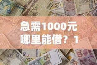 急需1000元哪里能借?10个小额贷款平台推荐 急需1000元哪里能借?10个小额贷款平台推荐