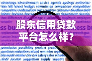 股东信用贷款平台怎么样？真实解析优势、风险与申请流程