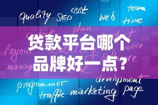 贷款平台哪个品牌好一点？2023年主流平台真实测评