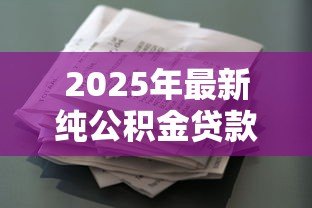 2025年最新纯公积金贷款不查征信:公积金贷款是否跳过征信审核 2025年最新纯公积金贷款不查征信:公积金贷款是否跳过征信审核