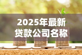 2025年最新贷款公司名称:哪家信贷机构值得信赖 2025年最新贷款公司名称:哪家信贷机构值得信赖
