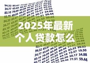 2025年最新个人贷款怎么贷款：个人信用贷款申请全流程指南
