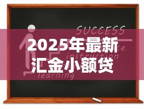 2025年最新汇金小额贷款有限公司：小额贷款公司如何申请放贷资质