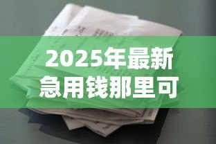 2025年最新急用钱那里可以贷款：哪里能快速申请紧急贷款