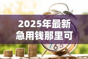 2025年最新急用钱那里可以贷款：哪里能快速申请紧急贷款