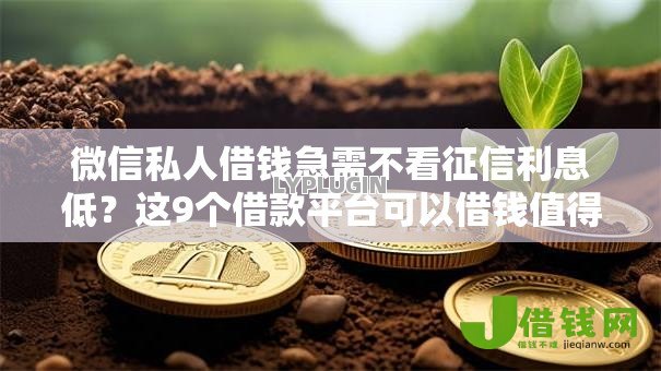 微信私人借钱急需不看征信利息低?这9个借款平台可以借钱值得一试 微信私人借钱急需不看征信利息低?这9个借款平台可以借钱值得一试