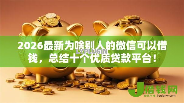 2026最新为啥别人的微信可以借钱，总结十个优质贷款平台！