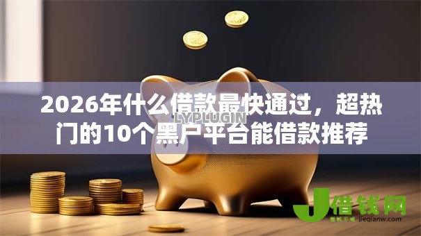 2026年什么借款最快通过，超热门的10个黑户平台能借款推荐