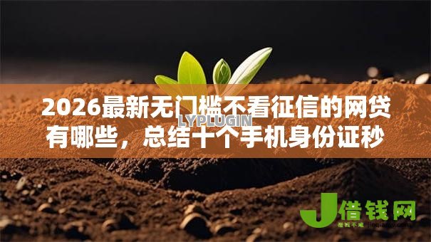 2026最新无门槛不看征信的网贷有哪些,总结十个手机身份证秒借现金的软件! 2026最新无门槛不看征信的网贷有哪些,总结十个手机身份证秒借现金的软件!
