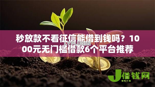 秒放款不看征信能借到钱吗?1000元无门槛借款6个平台推荐 秒放款不看征信能借到钱吗?1000元无门槛借款6个平台推荐