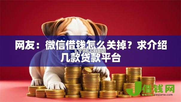 网友：微信借钱怎么关掉？求介绍几款贷款平台