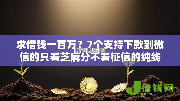 求借钱一百万？7个支持下款到微信的只看芝麻分不看征信的纯线上审批平台