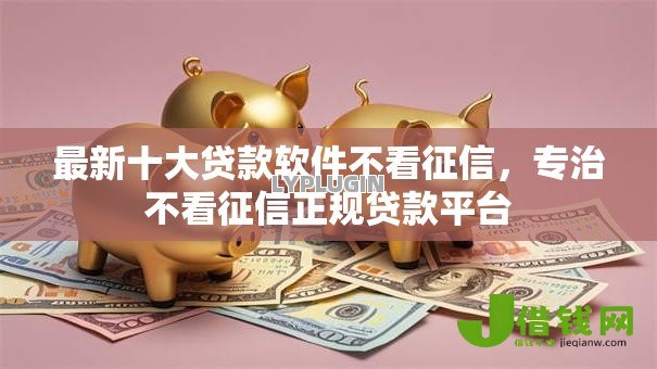 最新十大贷款软件不看征信，专治不看征信正规贷款平台