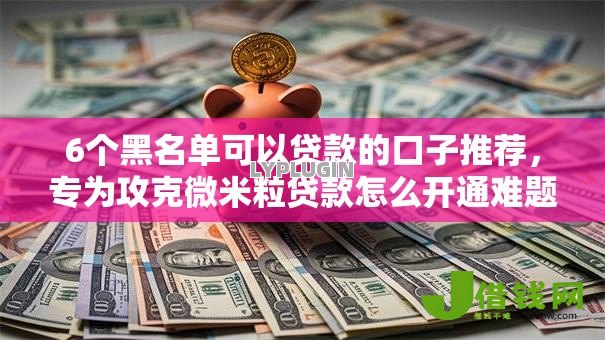 6个黑名单可以贷款的口子推荐，专为攻克微米粒贷款怎么开通难题