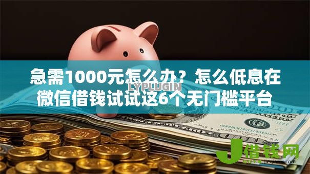 急需1000元怎么办？怎么低息在微信借钱试试这6个无门槛平台