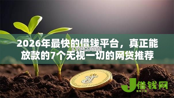 2026年最快的借钱平台，真正能放款的7个无视一切的网贷推荐