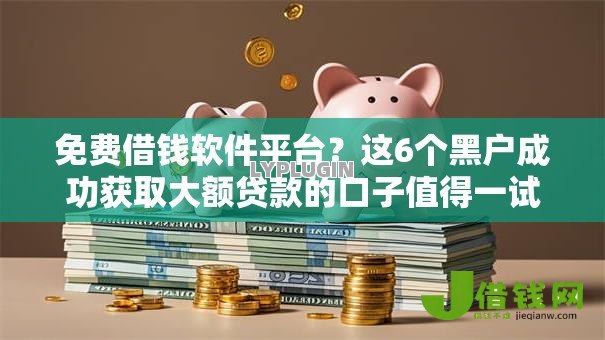 免费借钱软件平台？这6个黑户成功获取大额贷款的口子值得一试
