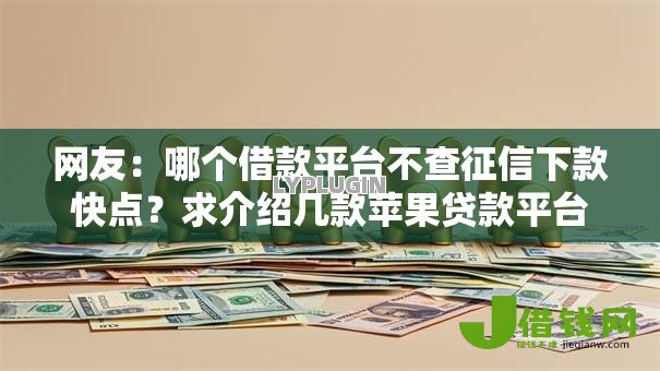 网友:哪个借款平台不查征信下款快点?求介绍几款苹果贷款平台 网友:哪个借款平台不查征信下款快点?求介绍几款苹果贷款平台
