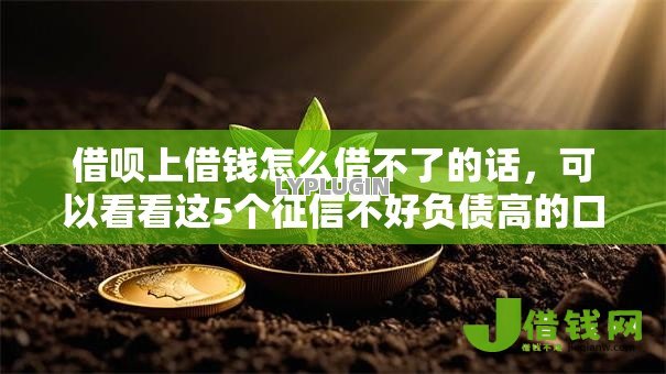 借呗上借钱怎么借不了的话，可以看看这5个征信不好负债高的口子