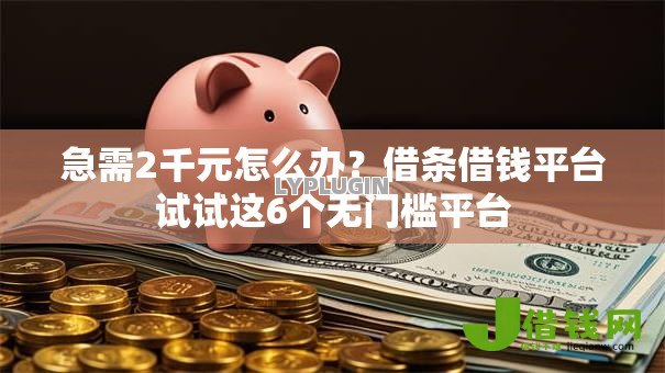急需2千元怎么办？借条借钱平台试试这6个无门槛平台