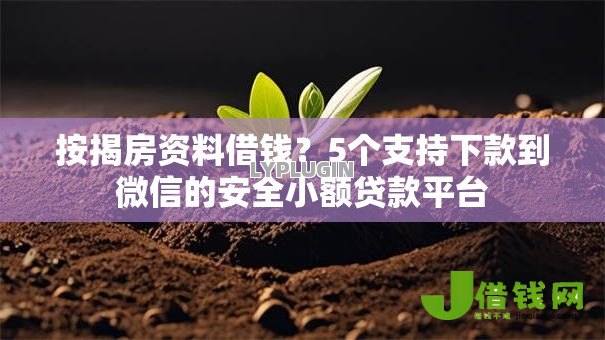 按揭房资料借钱?5个支持下款到微信的安全小额贷款平台 按揭房资料借钱?5个支持下款到微信的安全小额贷款平台