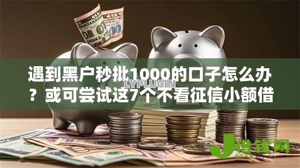 遇到黑户秒批1000的口子怎么办？或可尝试这7个不看征信小额借钱的口子