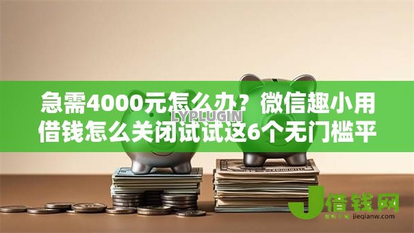 急需4000元怎么办？微信趣小用借钱怎么关闭试试这6个无门槛平台