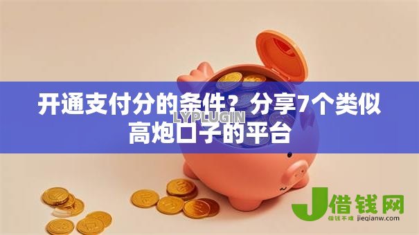 开通支付分的条件？分享7个类似高炮口子的平台