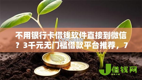 不用银行卡借钱软件直接到微信？3千元无门槛借款平台推荐，7个周周到贷款相同系列的平台盘点