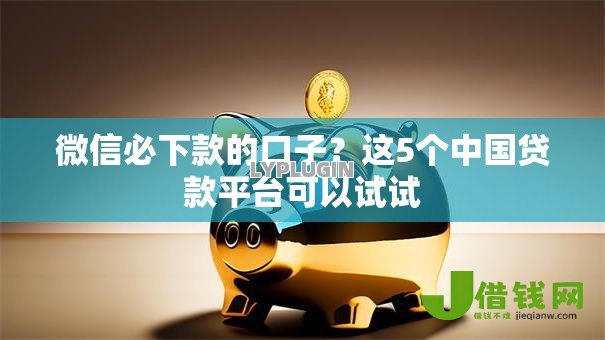 微信必下款的口子？这5个中国贷款平台可以试试