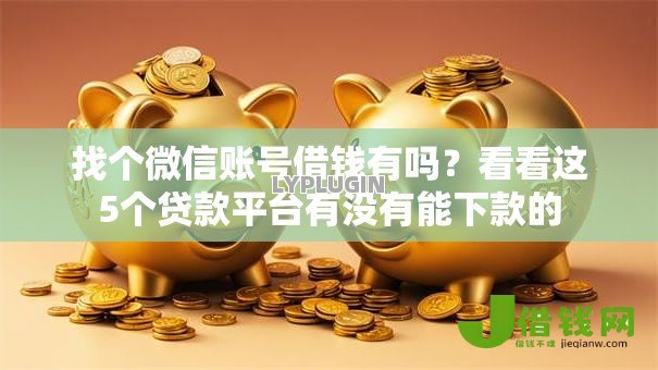 找个微信账号借钱有吗？看看这5个贷款平台有没有能下款的