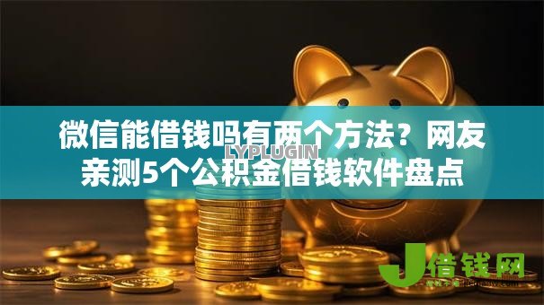 微信能借钱吗有两个方法？网友亲测5个公积金借钱软件盘点