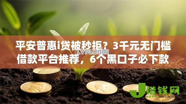平安普惠i贷被秒拒？3千元无门槛借款平台推荐，6个黑口子必下款app2023盘点