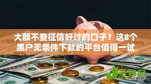 大额不查征信好过的口子?这8个黑户无条件下款的平台值得一试 大额不查征信好过的口子?这8个黑户无条件下款的平台值得一试