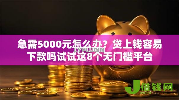 急需5000元怎么办？贷上钱容易下款吗试试这8个无门槛平台