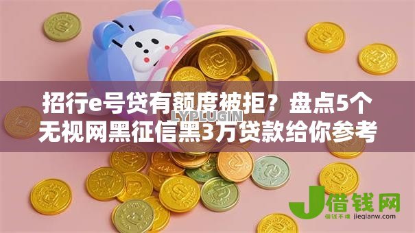 招行e号贷有额度被拒？盘点5个无视网黑征信黑3万贷款给你参考