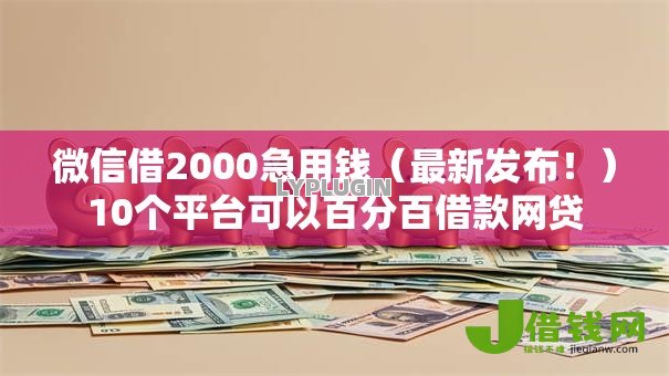 微信借2000急用钱（最新发布！）10个平台可以百分百借款网贷