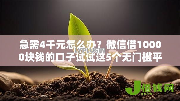 急需4千元怎么办?微信借10000块钱的口子试试这5个无门槛平台 急需4千元怎么办?微信借10000块钱的口子试试这5个无门槛平台