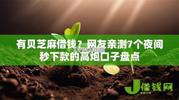 有贝芝麻借钱?网友亲测7个夜间秒下款的高炮口子盘点 有贝芝麻借钱?网友亲测7个夜间秒下款的高炮口子盘点